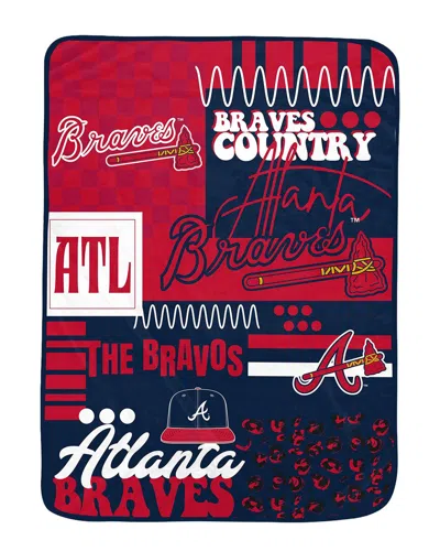 Pegasus Sports Atlanta Braves Mlb Loco Check Cozy Oversized Blanket In Multi