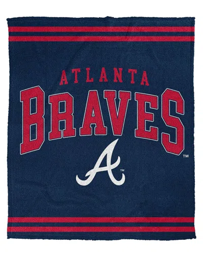 Pegasus Sports Atlanta Braves Mlb Vintage Cozy Knit Blanket In Blue