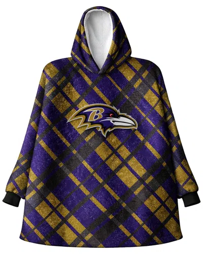 Pegasus Sports Baltimore Ravens Nfl Team Hooded Sherpa Blanket In Purple