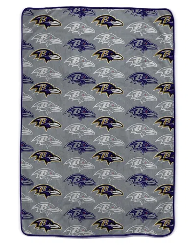 Pegasus Sports Baltimore Ravens Nfl Team Logomania Oversized Fleece Blanket In Gray