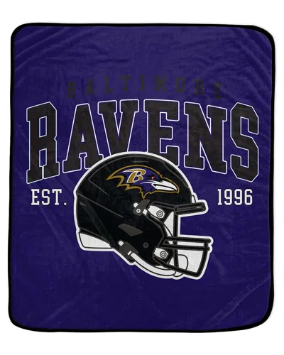 Pegasus Sports Baltimore Ravens Nfl Team Vintage Helmet Fleece Throw In Purple