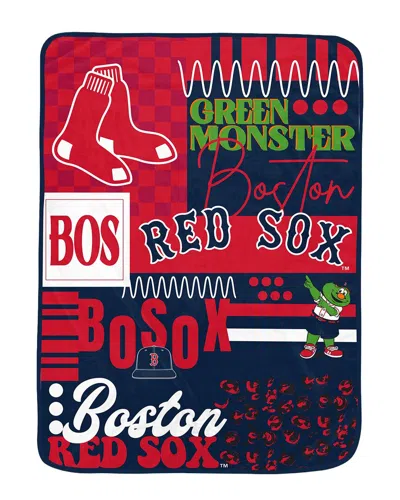 Pegasus Sports Boston Red Sox Mlb Loco Check Cozy Oversized Blanket In Multi