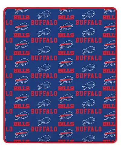 Pegasus Sports Buffalo Bills Nfl Team Repeating Logo Fleece Throw In Blue