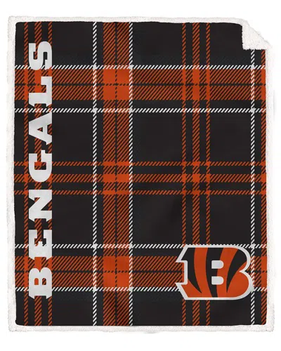 Pegasus Sports Cincinnati Bengals Nfl Team Classic Plaid Sherpa Throw In Multi