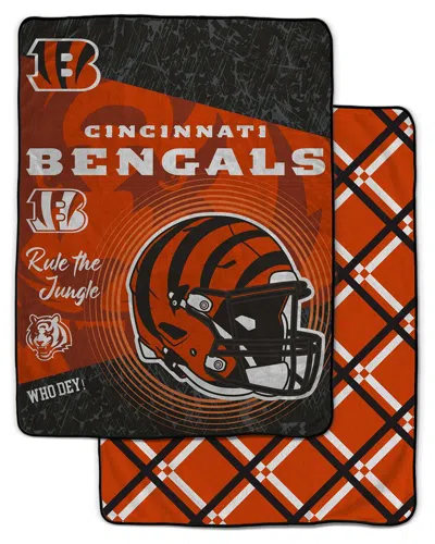 Pegasus Sports Cincinnati Bengals Nfl Team Helmet Oversized Fleece Blanket In Multi