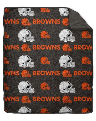 Pegasus Sports Cleveland Browns Nfl Team Logo Ultra Plush Blanket In Gray