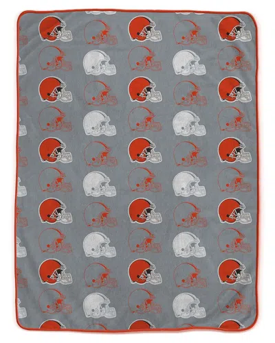 Pegasus Sports Cleveland Browns Nfl Team Logomania Oversized Fleece Blanket In Gray