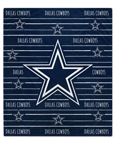 Pegasus Sports Dallas Cowboys Nfl Team Center Stripe Logo Fleece Throw In Blue