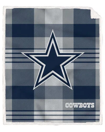 Pegasus Sports Dallas Cowboys Nfl Team Classic Plaid Sherpa Blanket In Black