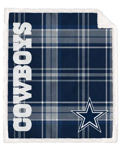 Pegasus Sports Dallas Cowboys Nfl Team Classic Plaid Sherpa Throw In Blue