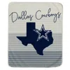 Pegasus Sports Dallas Cowboys Ultra Fleece State Stripe Plush Blanket In Navy Blue