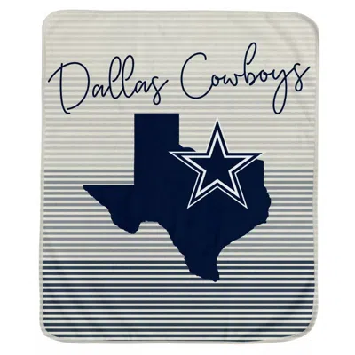 Pegasus Sports Dallas Cowboys Ultra Fleece State Stripe Plush Blanket In Navy Blue