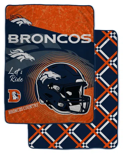 Pegasus Sports Denver Broncos Nfl Team Helmet Oversized Fleece Blanket In Multi