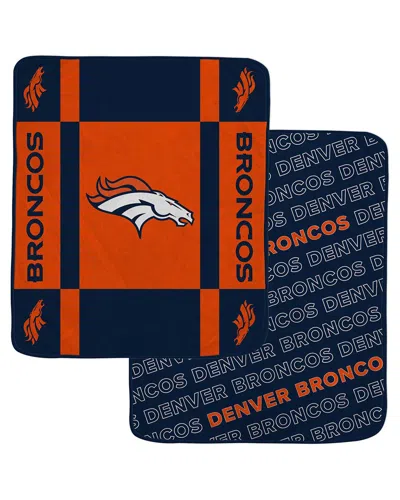 Pegasus Sports Denver Broncos Nfl Team Reversible Fleece Blanket In Multi