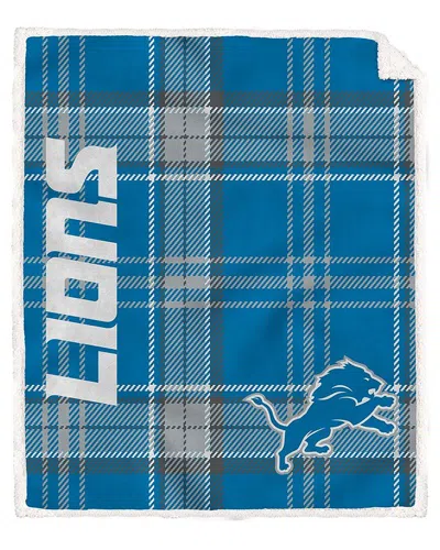 Pegasus Sports Detroit Lions Nfl Team Classic Plaid Sherpa Throw In Blue