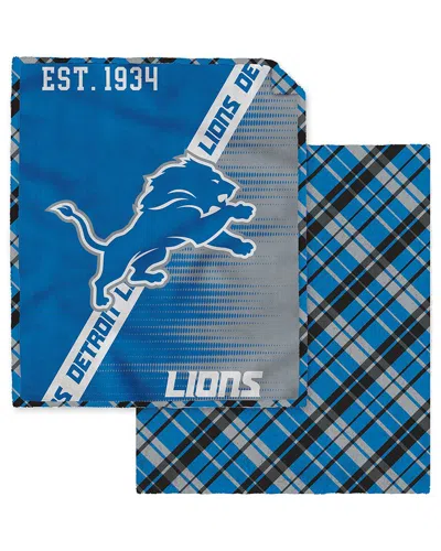 Pegasus Sports Detroit Lions Nfl Team Heritage Oversized Fleece Blanket In Blue