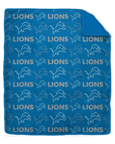 Pegasus Sports Detroit Lions Nfl Team Logo Ultra Plush Blanket In Blue