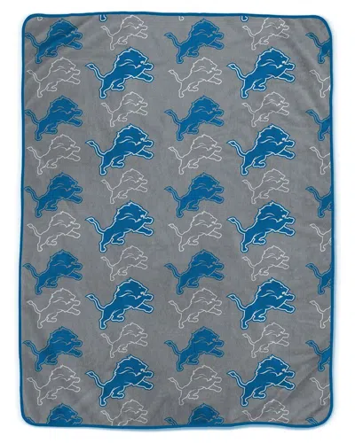 Pegasus Sports Detroit Lions Nfl Team Logomania Oversized Fleece Blanket In Blue