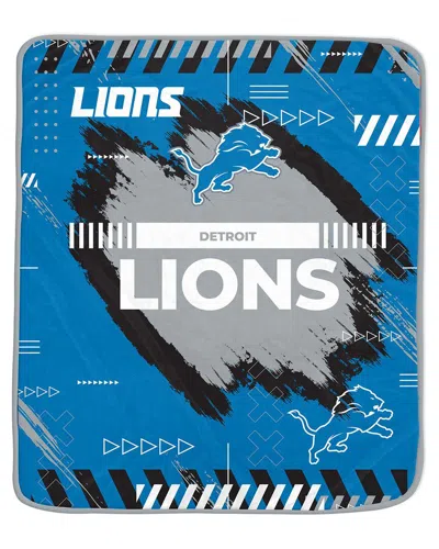 Pegasus Sports Detroit Lions Nfl Team Modern Graphic Fleece Blanket In Blue