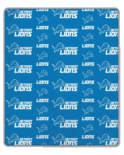 Pegasus Sports Detroit Lions Nfl Team Repeating Logo Fleece Throw In Blue