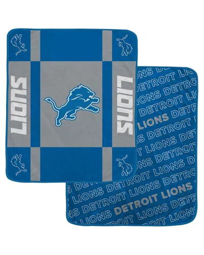 Pegasus Sports Detroit Lions Nfl Team Reversible Fleece Blanket In Blue