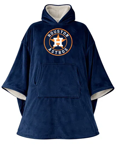 Pegasus Sports Houston Astros Mlb Logo Hooded Fleece Blanket Poncho In Blue