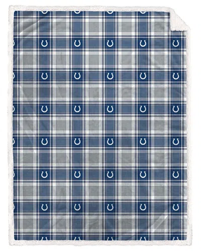 Pegasus Sports Indianapolis Colts Nfl Team Plaid Sherpa Oversized Blanket In Blue
