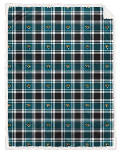 Pegasus Sports Jacksonville Jaguars Nfl Team Plaid Sherpa Oversized Blanket In Green