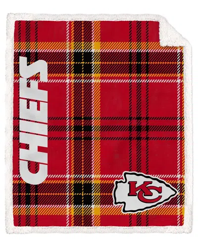 Pegasus Sports Kansas City Chiefs Nfl Team Classic Plaid Sherpa Throw In Red
