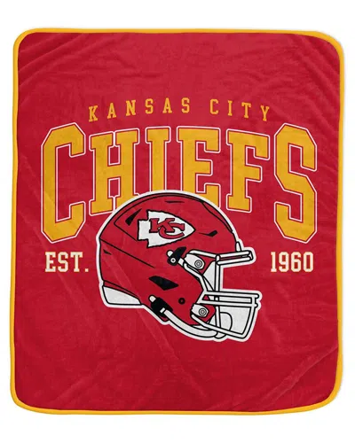 Pegasus Sports Kansas City Chiefs Nfl Team Vintage Helmet Fleece Throw In Red