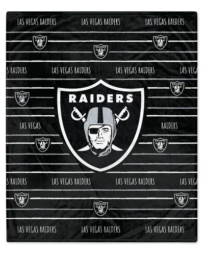 Pegasus Sports Las Vegas Raiders Nfl Team Center Stripe Logo Fleece Throw In Black