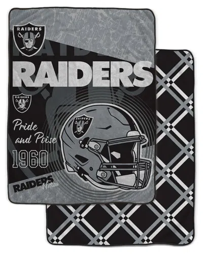 Pegasus Sports Las Vegas Raiders Nfl Team Helmet Oversized Fleece Blanket In Gray