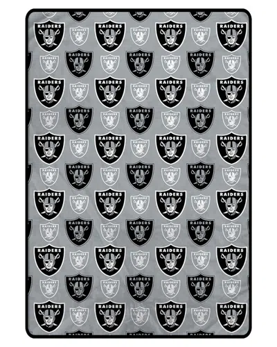 Pegasus Sports Las Vegas Raiders Nfl Team Logomania Oversized Fleece Blanket In Gray