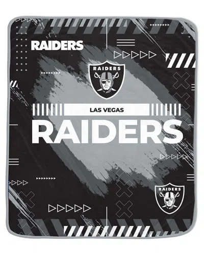 Pegasus Sports Las Vegas Raiders Nfl Team Modern Graphic Fleece Blanket In Gray