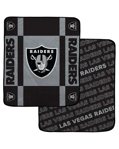 Pegasus Sports Las Vegas Raiders Nfl Team Reversible Logo Fleece Throw In Gray