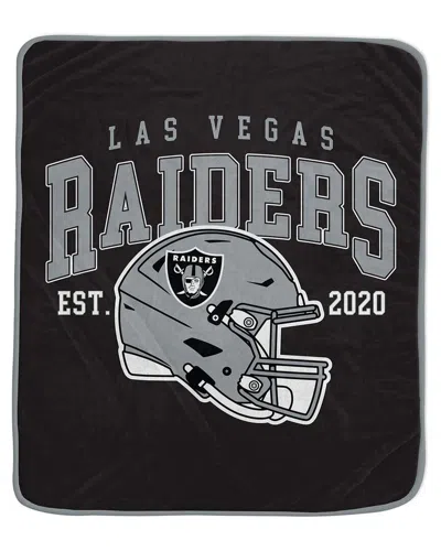 Pegasus Sports Las Vegas Raiders Nfl Team Vintage Helmet Fleece Throw In Gray