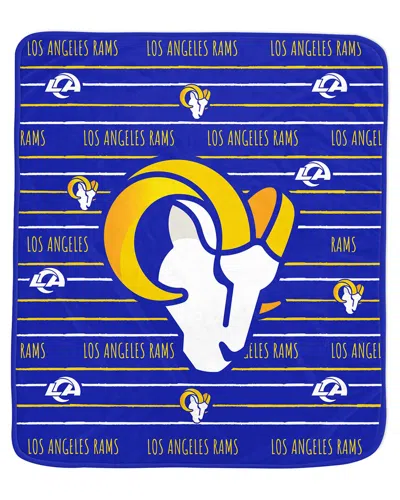 Pegasus Sports Los Angeles Rams Nfl Team Center Stripe Logo Fleece Throw In Blue