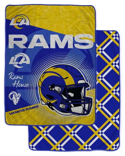 Pegasus Sports Los Angeles Rams Nfl Team Helmet Oversized Fleece Blanket In Blue