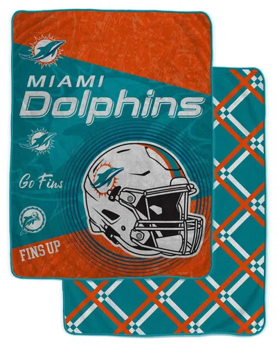 Pegasus Sports Miami Dolphins Nfl Team Helmet Oversized Fleece Blanket In Multi