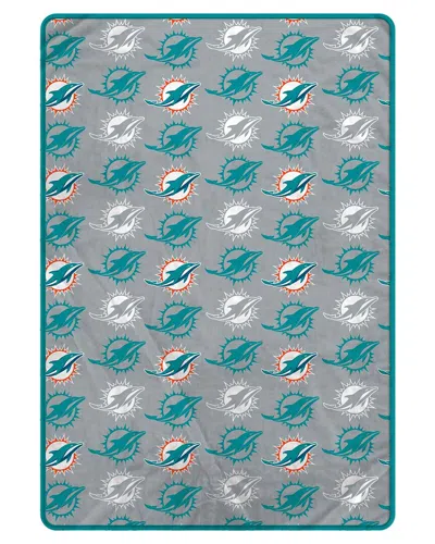 Pegasus Sports Miami Dolphins Nfl Team Logomania Oversized Fleece Blanket In Multi