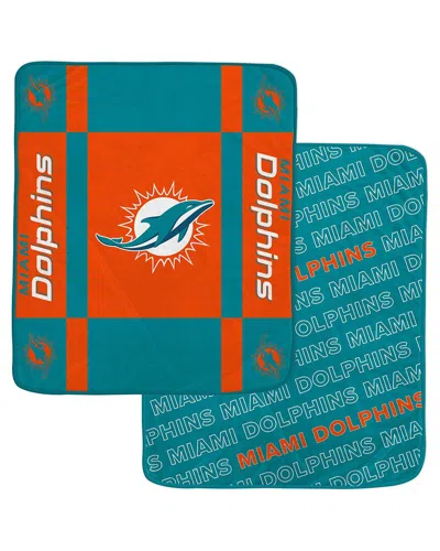 Pegasus Sports Miami Dolphins Nfl Team Reversible Fleece Blanket In Multi