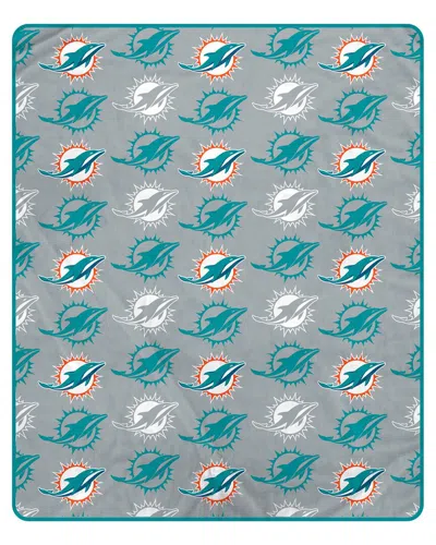 Pegasus Sports Miami Dolphins Nfl Team Signature Logo Fleece Throw In Multi