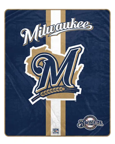 Pegasus Sports Milwaukee Brewers Mlb Vintage Ultra Soft Blanket In Blue