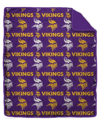 Pegasus Sports Minnesota Vikings Nfl Team Logo Ultra Plush Blanket In Purple