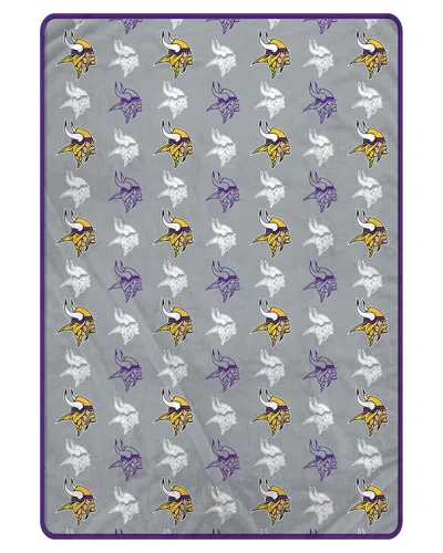Pegasus Sports Minnesota Vikings Nfl Team Logomania Oversized Fleece Blanket In Gray