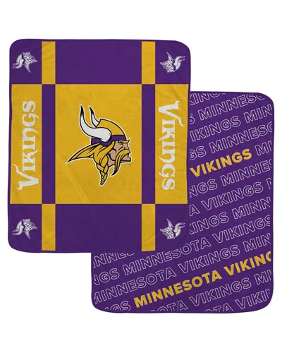 Pegasus Sports Minnesota Vikings Nfl Team Reversible Fleece Blanket In Purple