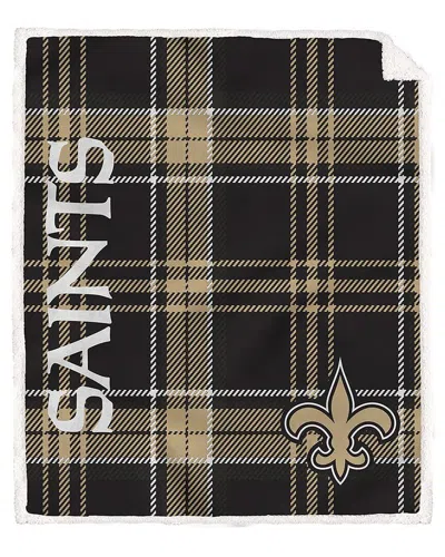 Pegasus Sports New Orleans Saints Nfl Team Classic Plaid Sherpa Throw In Gray