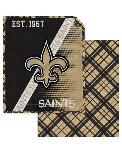 Pegasus Sports New Orleans Saints Nfl Team Heritage Oversized Fleece Blanket In Brown