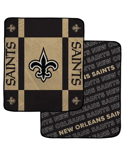 Pegasus Sports New Orleans Saints Nfl Team Reversible Logo Fleece Throw In Black