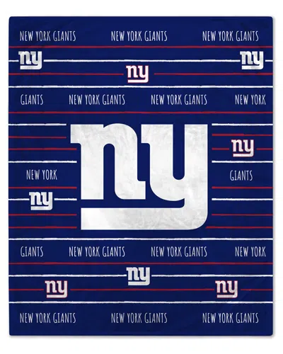 Pegasus Sports New York Giants Nfl Team Center Stripe Logo Fleece Throw In Blue